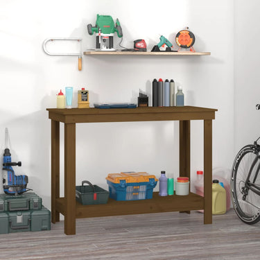 Vidaxl werkbank 110x50x80 cm massief grenenhout honingbruin