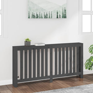 Vidaxl radiatorombouw 169x19x84 cm massief grenenhout grijs