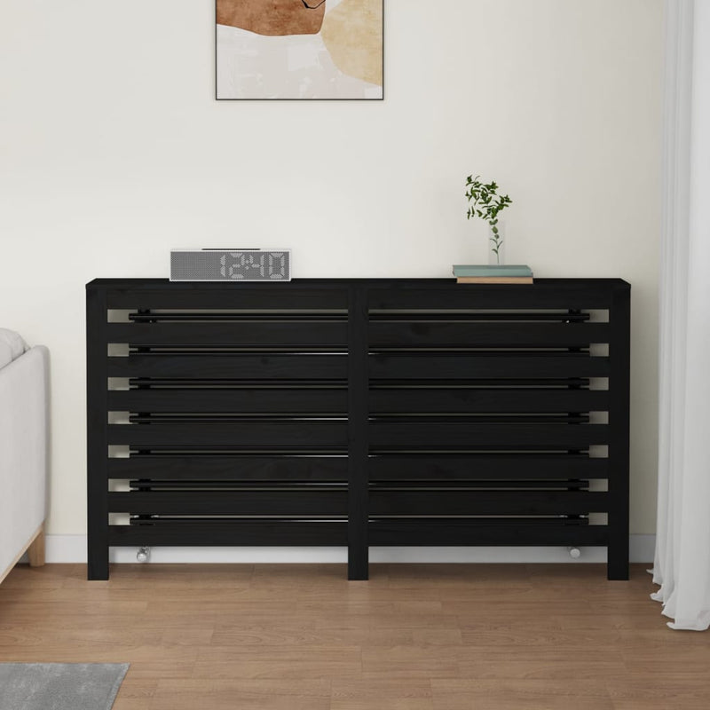 Load image into Gallery viewer, VidaXL Radiatorombouw 153x19x84 cm massief grenenhout zwart
