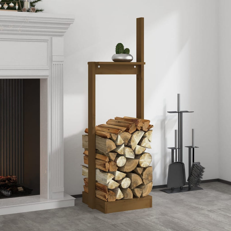 Load image into Gallery viewer, Vidaxl houtblokhouder 33,5x30x110 cm massief grenenhout honingbruin
