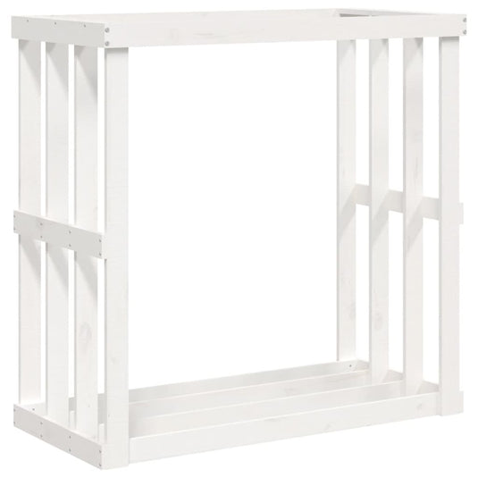 Vidaxl houtblokhouder 108x52x106 cm massief grenenhout wit