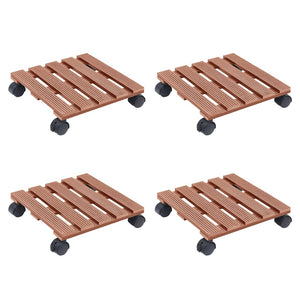 Vidaxl plantentrolleys 4 st 30x30x7,5 cm hkc bruin