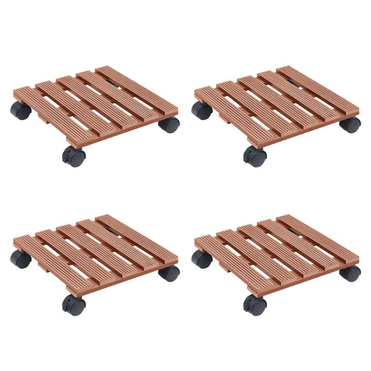 Vidaxl plantentrolleys 4 st 30x30x7,5 cm hkc bruin