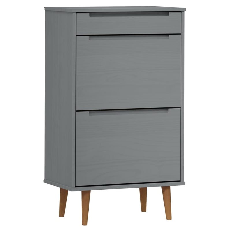 Load image into Gallery viewer, Vidaxl schoenenkast molde 59,5x35x103 cm massief grenenhout grijs

