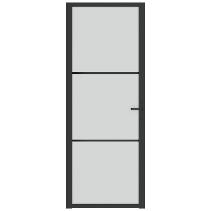 Load image into Gallery viewer, Vidaxl binnendeur 76x201,5 cm matglas en aluminium zwart
