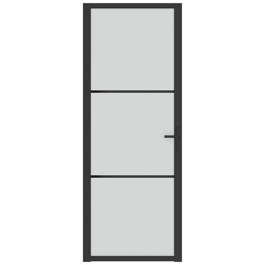 Vidaxl binnendeur 76x201,5 cm matglas en aluminium zwart