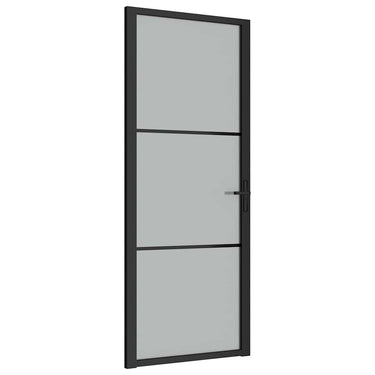 Vidaxl binnendeur 83x201,5 cm matglas en aluminium zwart