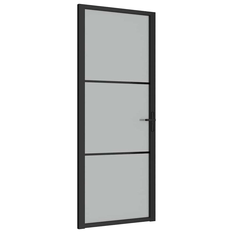Load image into Gallery viewer, Vidaxl binnendeur 83x201,5 cm matglas en aluminium zwart
