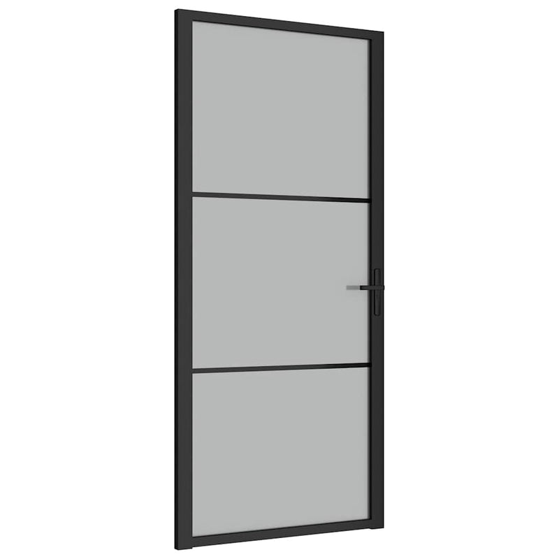 Load image into Gallery viewer, Vidaxl binnendeur 93x201,5 cm matglas en aluminium zwart
