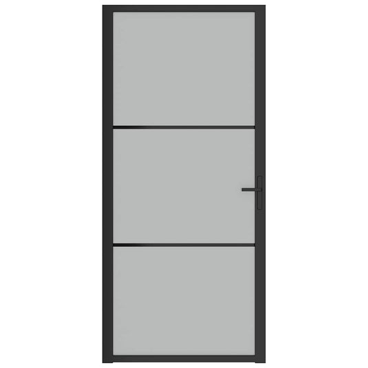 Vidaxl binnendeur 93x201,5 cm matglas en aluminium zwart