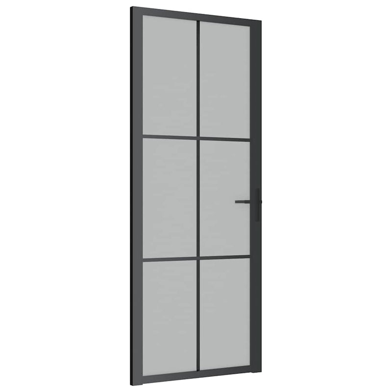 Load image into Gallery viewer, Vidaxl binnendeur 83x201,5 cm matglas en aluminium zwart
