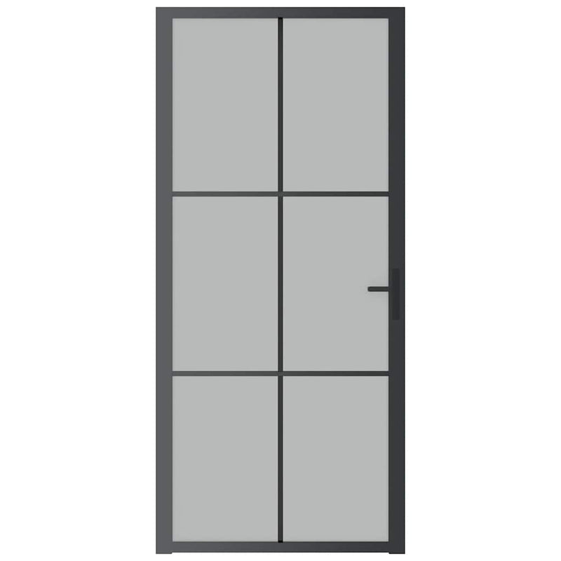 Load image into Gallery viewer, Vidaxl binnendeur 93x201,5 cm matglas en aluminium zwart
