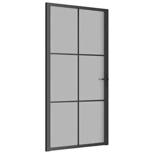 Vidaxl binnendeur 102,5x201,5 cm matglas en aluminium zwart