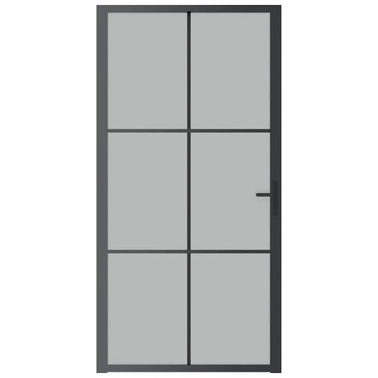 Vidaxl binnendeur 102,5x201,5 cm matglas en aluminium zwart