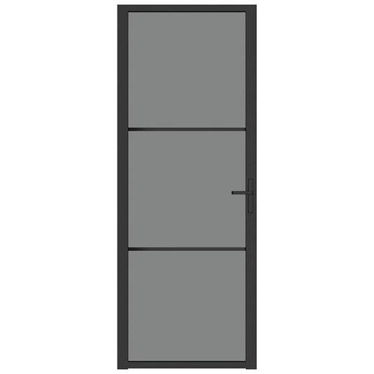 Vidaxl binnendeur 76x201,5 cm esg-glas en aluminium zwart