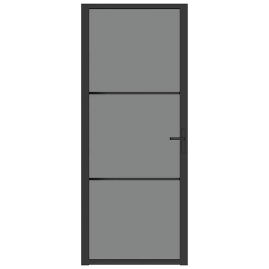 Vidaxl binnendeur 83x201,5 cm esg-glas en aluminium zwart