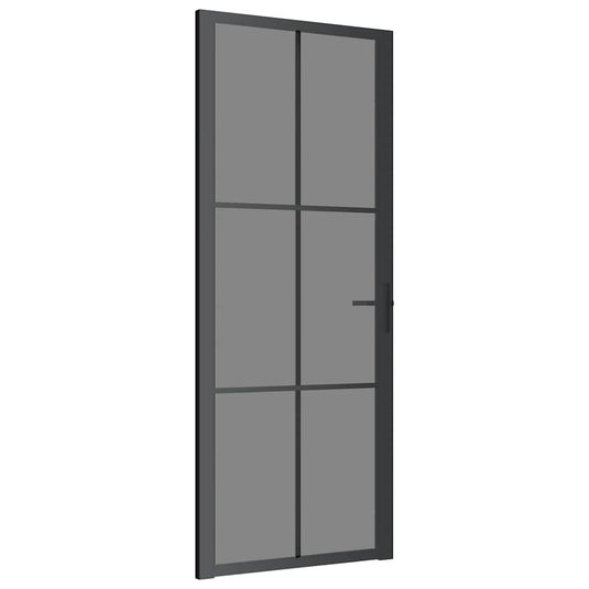 Vidaxl binnendeur 83x201,5 cm esg-glas en aluminium zwart