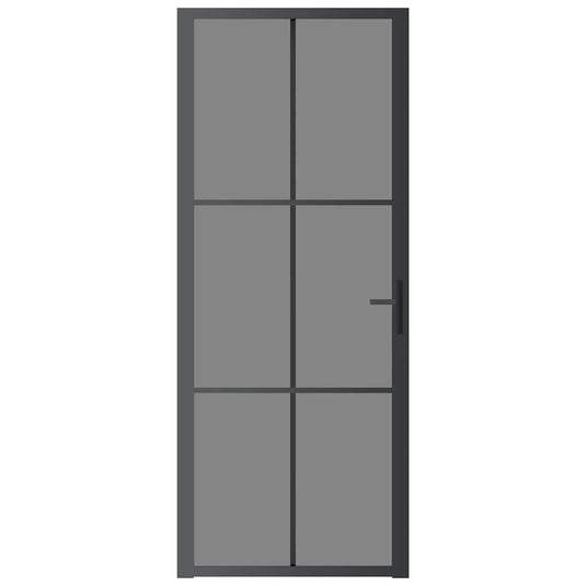 Vidaxl binnendeur 83x201,5 cm esg-glas en aluminium zwart
