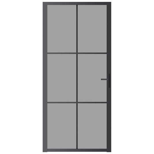 Vidaxl binnendeur 93x201,5 cm esg-glas en aluminium zwart