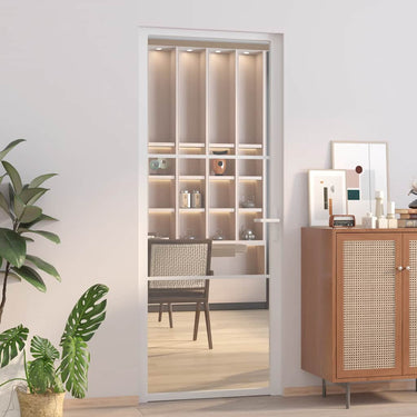 Vidaxl binnendeur 83x201,5 cm esg-glas en aluminium wit