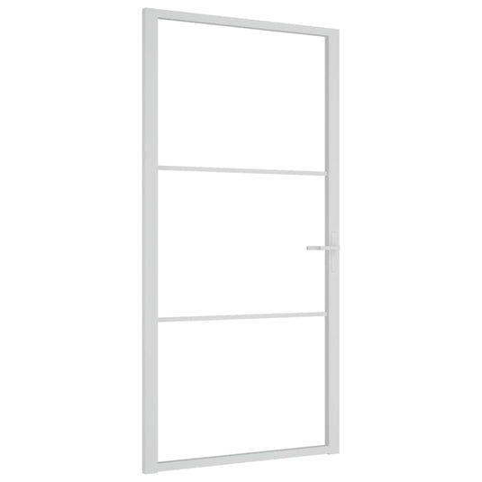 VidaXL Binnendeur 102,5x201,5 cm ESG-glas en aluminium wit