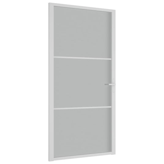 VidaXL Binnendeur 102,5x201,5 cm matglas en aluminium wit