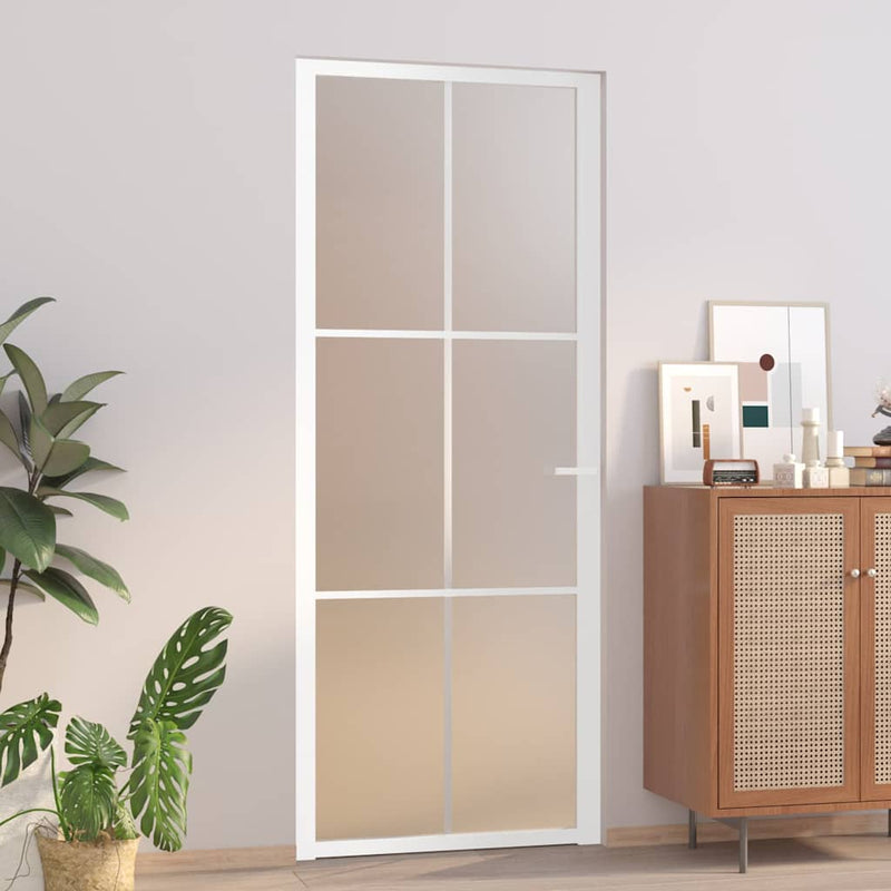 Load image into Gallery viewer, Vidaxl binnendeur 83x201,5 cm matglas en aluminium wit
