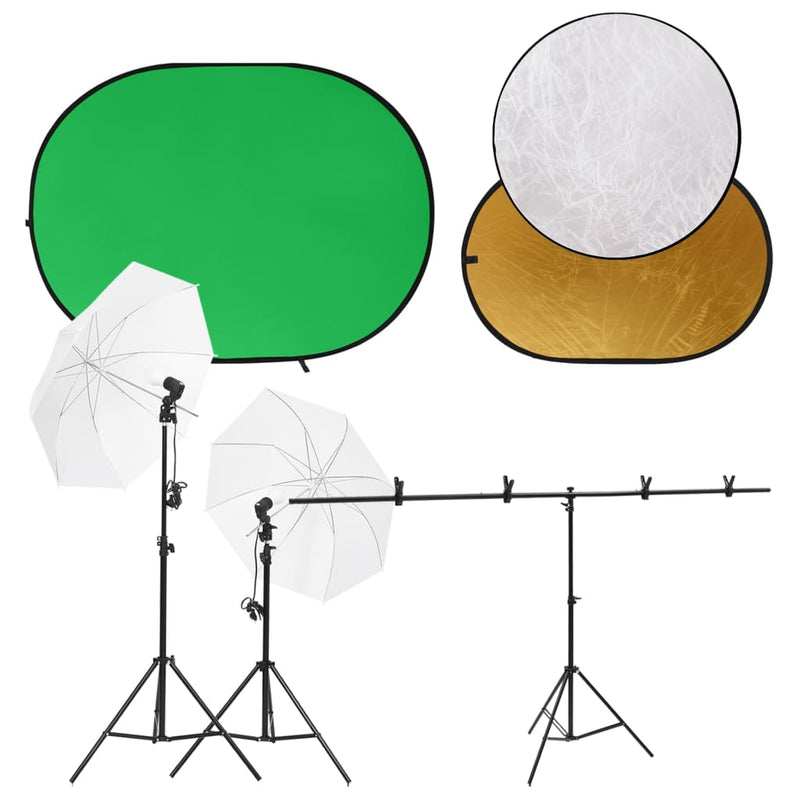 Load image into Gallery viewer, Vidaxl fotostudioset met lichtset, achtergrondscherm en reflector
