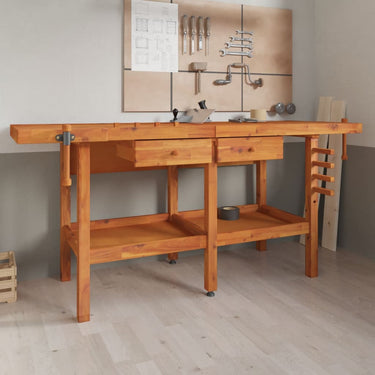 Vidaxl werkbank met lades en bankschroeven 192x62x83 cm acaciahout