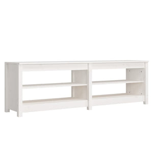 Vidaxl schoenenbank 160x36,5x50 cm massief grenenhout wit
