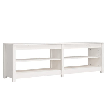Vidaxl schoenenbank 160x36,5x50 cm massief grenenhout wit