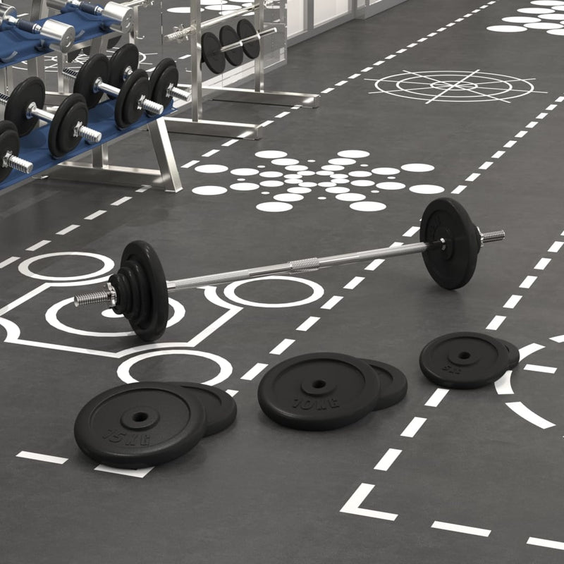 Load image into Gallery viewer, VidaXL Halter met gewichten 90 kg gietijzer
