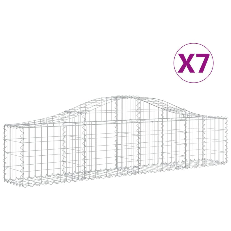 Load image into Gallery viewer, VidaXL Schanskorven 7 st gewelfd 200x30x40 60 cm gegalvaniseerd ijzer
