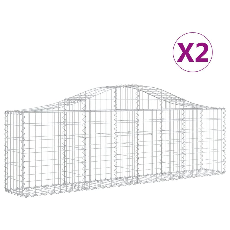 Load image into Gallery viewer, VidaXL Schanskorven 2 st gewelfd 200x30x60 80 cm gegalvaniseerd ijzer
