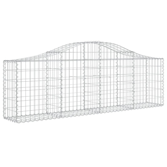 VidaXL Schanskorven 2 st gewelfd 200x30x60 80 cm gegalvaniseerd ijzer