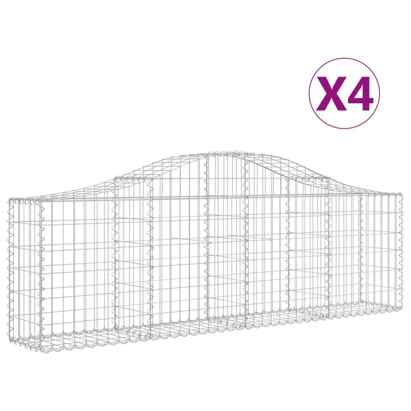 Load image into Gallery viewer, VidaXL Schanskorven 4 st gewelfd 200x30x60 80 cm gegalvaniseerd ijzer
