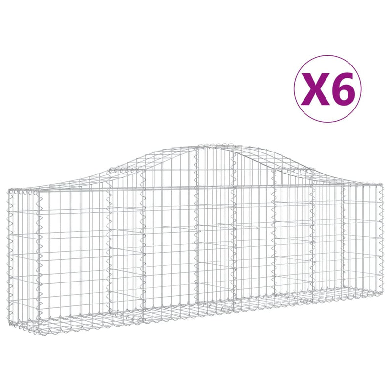 Load image into Gallery viewer, VidaXL Schanskorven 6 st gewelfd 200x30x60 80 cm gegalvaniseerd ijzer
