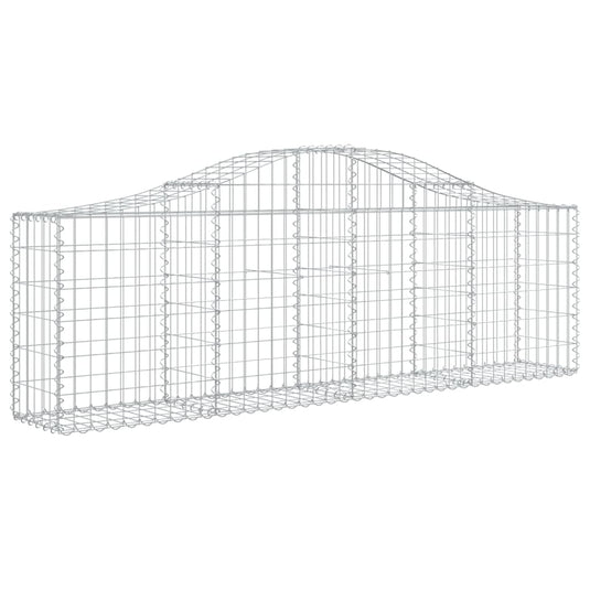 VidaXL Schanskorven 8 st gewelfd 200x30x60 80 cm gegalvaniseerd ijzer