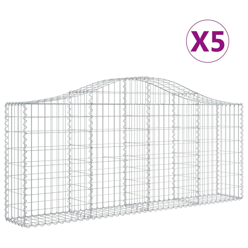 Load image into Gallery viewer, VidaXL Schanskorven 5 st gewelfd 200x30x80 100 cm gegalvaniseerd ijzer
