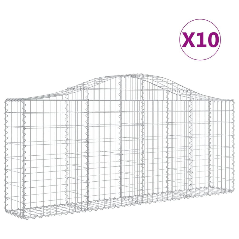Load image into Gallery viewer, VidaXL Schanskorven 10 st gewelfd 200x30x80 100 cm ijzer
