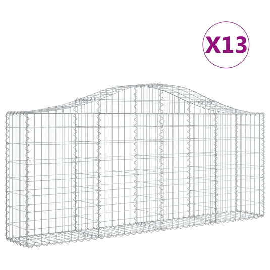 VidaXL Schanskorven 13 st gewelfd 200x30x80 100 cm ijzer