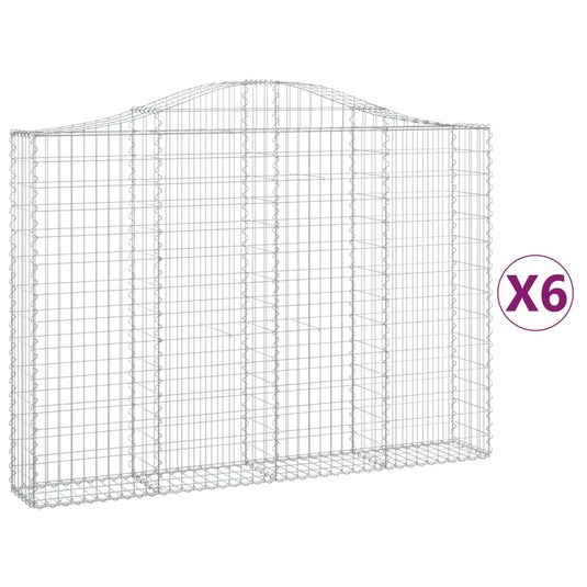VidaXL Schanskorven 6 st gewelfd 200x30x140 160 cm ijzer