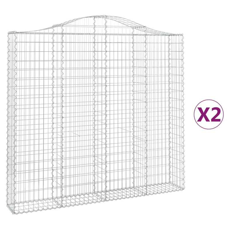 Load image into Gallery viewer, VidaXL Schanskorven 2 st gewelfd 200x30x180 200 cm ijzer
