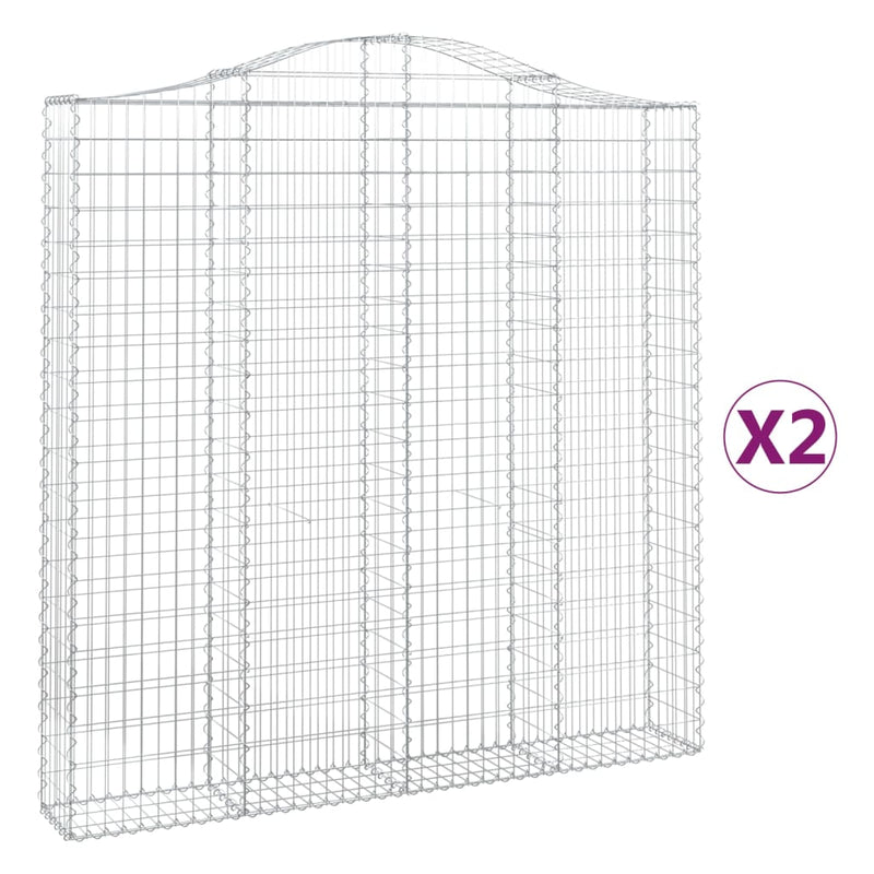 Load image into Gallery viewer, VidaXL Schanskorven 2 st gewelfd 200x30x200 220 cm ijzer
