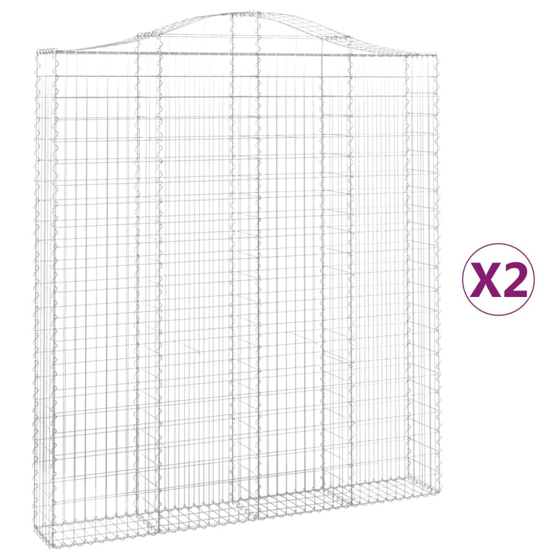 Load image into Gallery viewer, VidaXL Schanskorven 2 st gewelfd 200x30x220 240 cm ijzer
