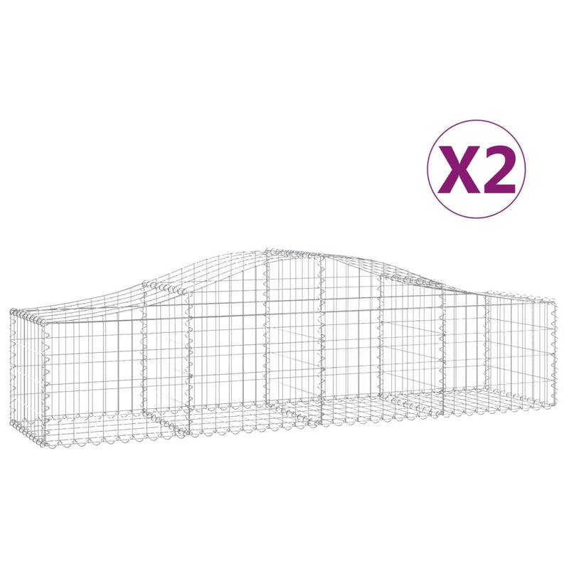 Load image into Gallery viewer, VidaXL Schanskorven 2 st gewelfd 200x50x40 60 cm gegalvaniseerd ijzer
