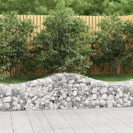 VidaXL Schanskorven 8 st gewelfd 200x50x40 60 cm gegalvaniseerd ijzer