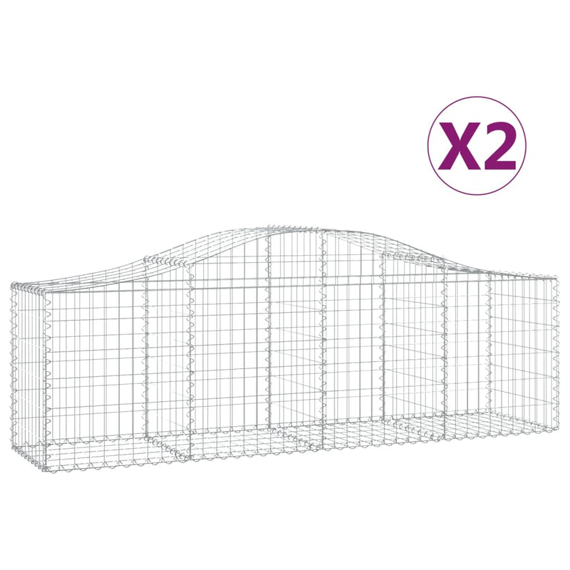 Load image into Gallery viewer, VidaXL Schanskorven 2 st gewelfd 200x50x60 80 cm gegalvaniseerd ijzer
