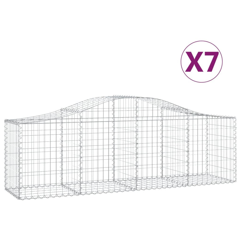 Load image into Gallery viewer, VidaXL Schanskorven 7 st gewelfd 200x50x60 80 cm gegalvaniseerd ijzer
