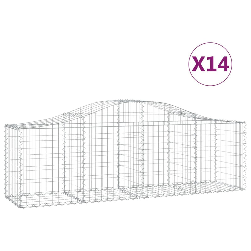 Load image into Gallery viewer, VidaXL Schanskorven 14 st gewelfd 200x50x60 80 cm gegalvaniseerd ijzer
